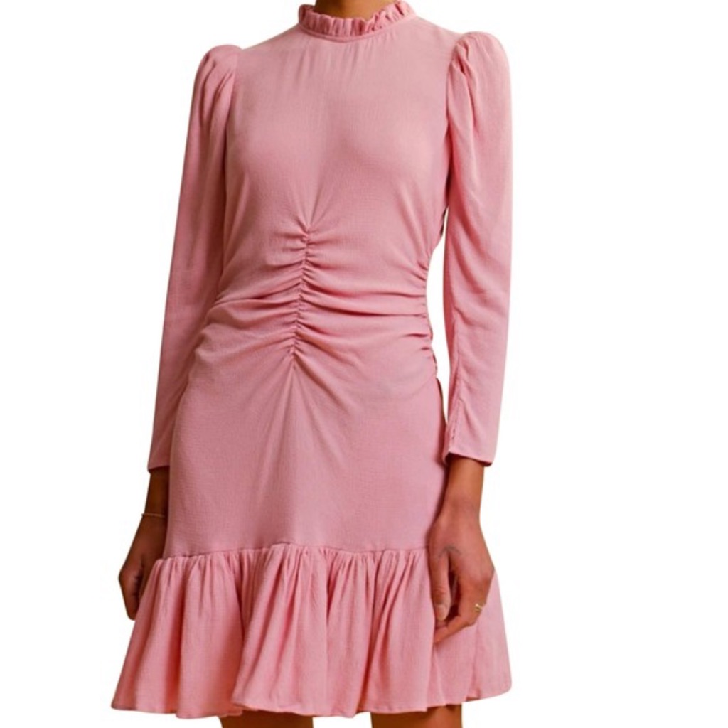 Bytimo Ruffle Collar Long Sleeve Minidress, Size Xs
